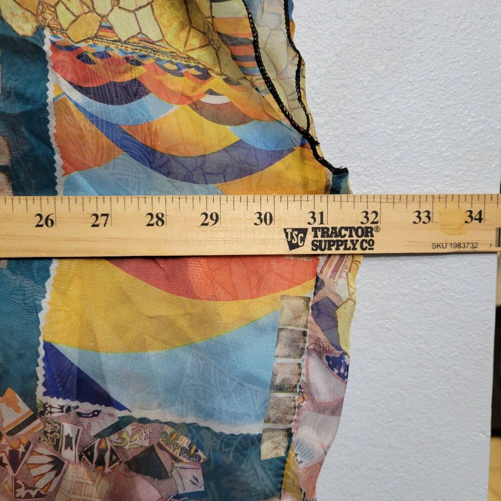 Artistic Patchwork Top Small Multi-Color Abstract… - image 8